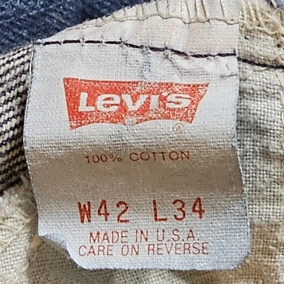 VTG Levi's 517 Bootcut Jeans Orange Tab Dark Wash Denim W42 L34 Made in USA - Picture 14 of 16